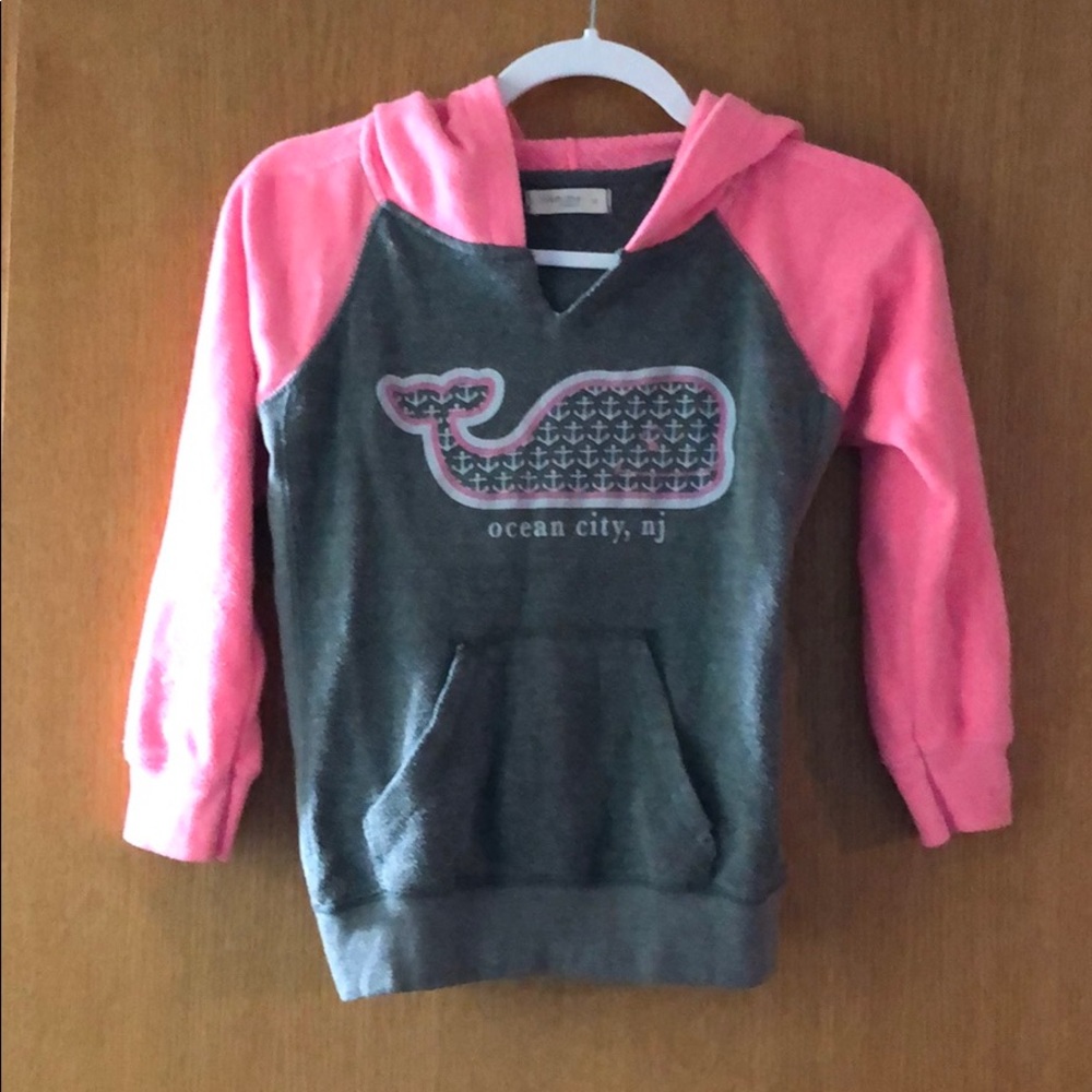 Girls Pink & Gray Hooded Sweatshirt Medium
